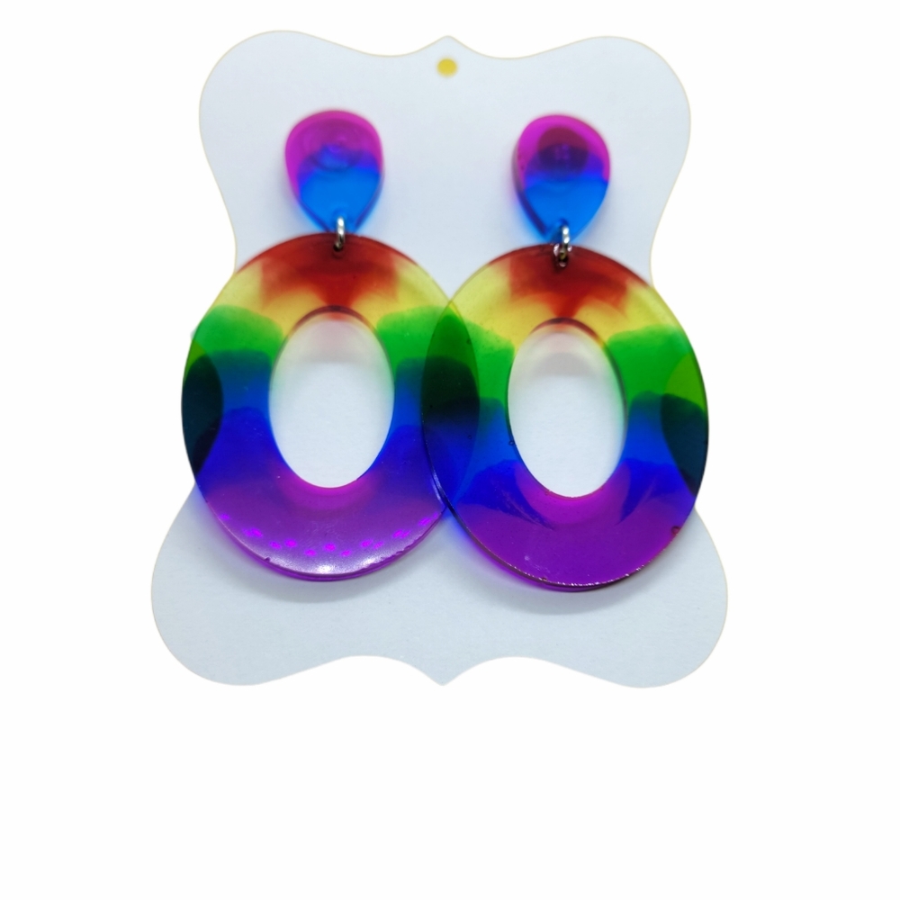 Rainbow Geometric Earrings